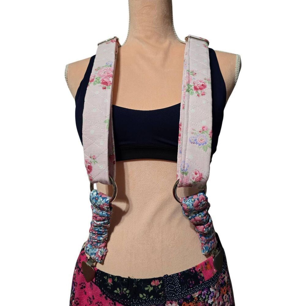Rayvehn Vintage Floral Quilted Suspenders
